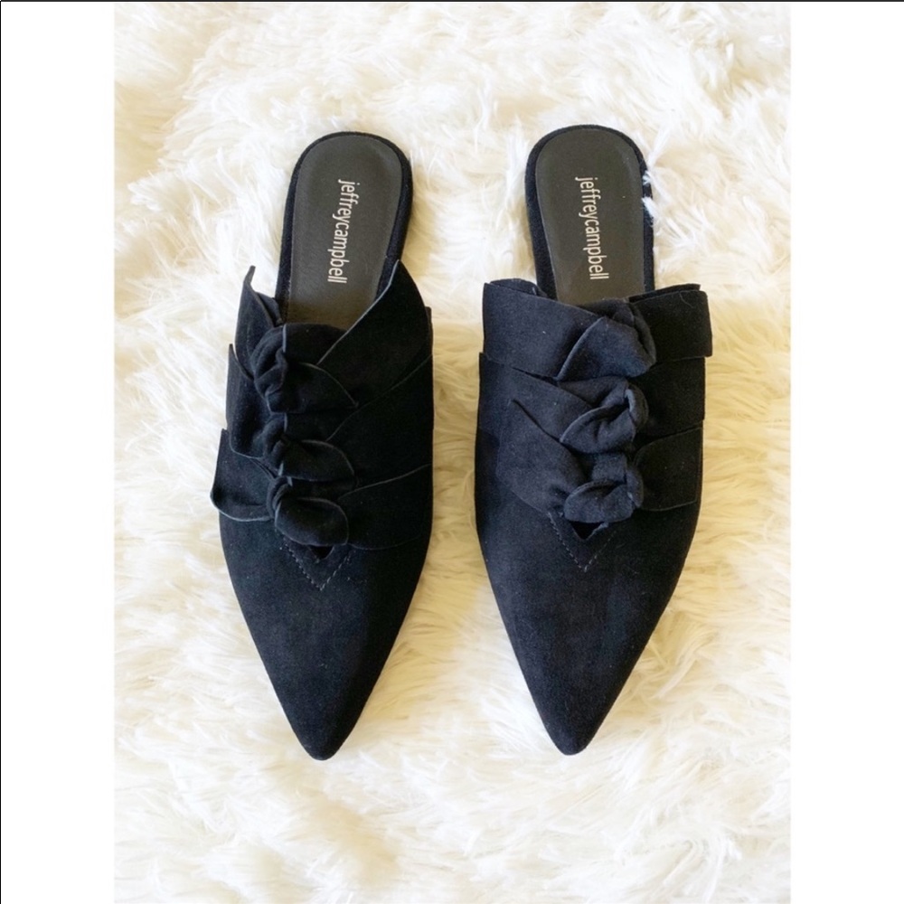 New Jeffrey Campbell Charly suede bow slides size 7.5 - Picture 3 of 5